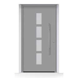 Portone di entrata THERMOSAFE Grigio alluminio RAL 9007 struttura fine opaca