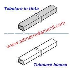 Spalletta Tubolare Bianco Ral 9016  da 150 x 50 x 2mm fino a H-3000