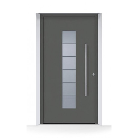 Motivo 504 Porta d'ingresso ThermoCarbon ch703 ruvida e opaca Hormann