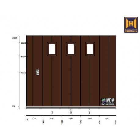 Portone sezionale HST42 da garage laterale Grecatura M, DARK OAK  L-2694 H-2095