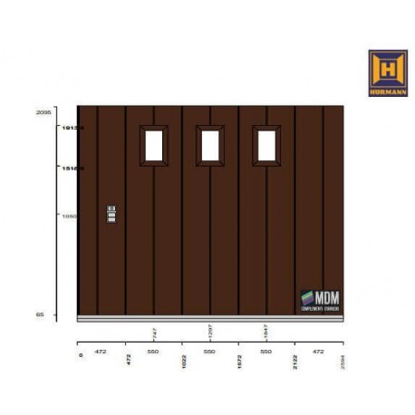 Portone sezionale HST42 da garage laterale Grecatura M, DARK OAK L-2694 H-2095