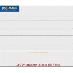 Portone garage sezionale LPU67 Thermo Finitura Silkgrain colore Bianco Traffico ral 9016 L2500 H2125-greca a L Hormann