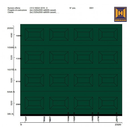 Portone sezionale da garage Hörmann LPU42 2320x2050 RAL 6005