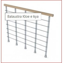 Balaustra kloè modulo componibile da 120cm, composto da 5 colonnine, cavi corrimano e fissaggi.