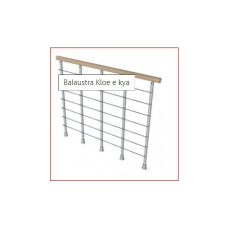 Balaustra kloè modulo componibile da 120cm, composto da 5 colonnine, cavi corrimano e fissaggi.