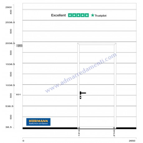 Portone sezionale da garage Hörmann LPU42 con greca-M WOODGRAIN RAL 9016 Bianco