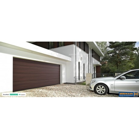 Portone sezionale da garage Hormann Greca L dark oak