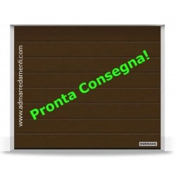 Portone L-3000 H-2125 Marrone Terra ral 8028 woodgrain greca M Renomatic Hormann