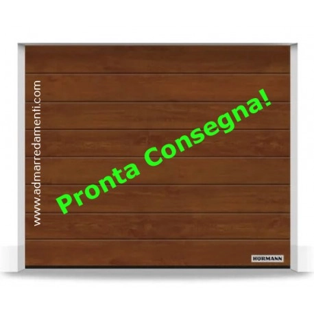 Portone PRONTA CONSEGNA L-3000-2500 sezionale garage Hörmann TINTA LEGNO DARK OAK