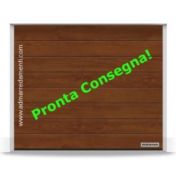 Portone sezionale L-2750 H-2250  noce Dark Oak greca M Renomatic Hormann
