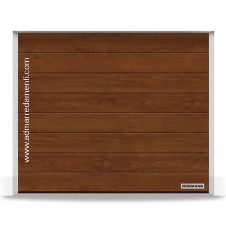 Portone PRONTA CONSEGNA  L-3000-2500 sezionale garage Hörmann TINTA LEGNO DARK OAK