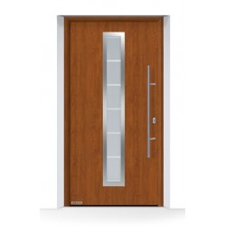 Portone THERMO65 acciaio-alluminio Decograin Golden Oak Hormann