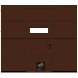 Portone da garage LPU42 su misura 2600 X 2250 Grecatura L,con porta e  finestratura MOD.LPU42