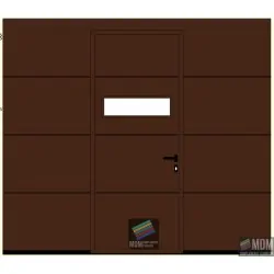 Portone da garage LPU42 su misura 2600 X 2250 Grecatura L,con porta e  finestratura MOD.LPU42