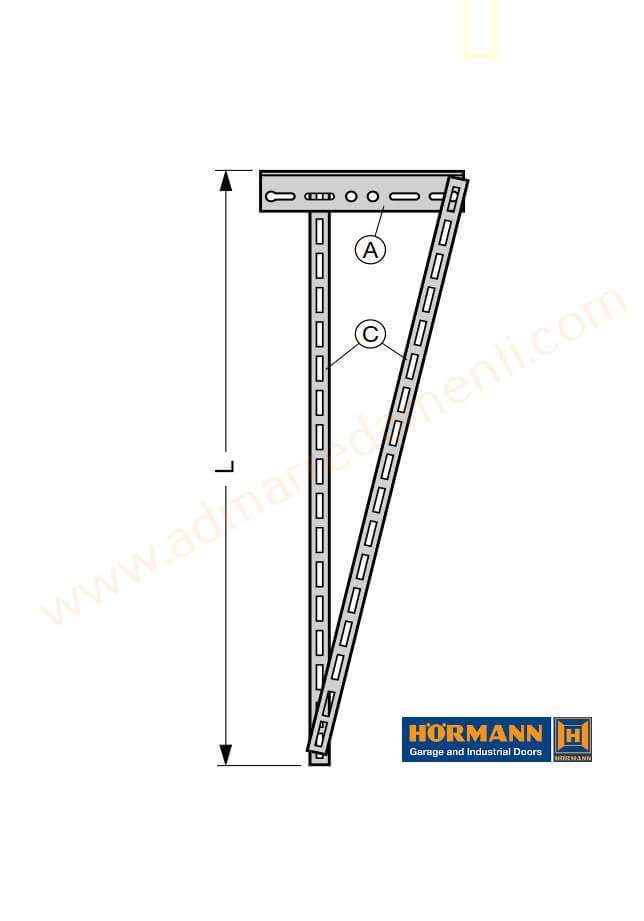 Kit pendini per guide di scorrimento (4 pezzi) H 1500mm (NON abbinabile a quelli in dotazione)